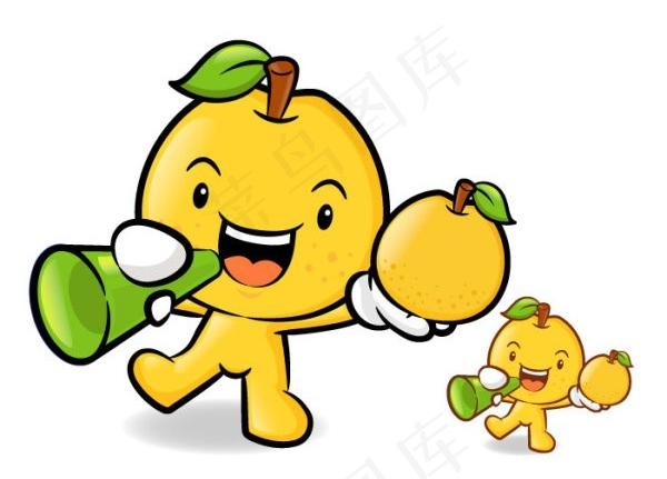 有爱的卡通超级水果矢量素材2
