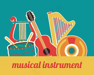 卡通乐器背景