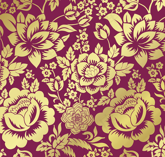 精美花卉花纹背景矢量素材