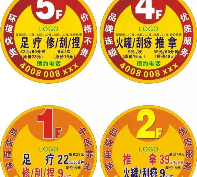 推拿楼层牌图片cdr矢量模版下载