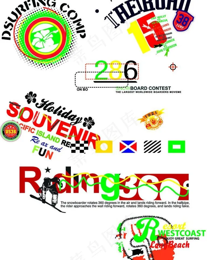 创意英文字图片ai矢量模版下载