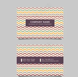 彩色波浪线商务名片矢量素材图片