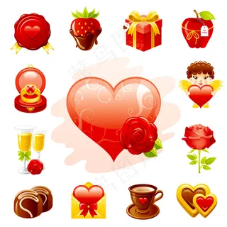 精美情人节元素矢量素材 精美情人节元素矢量素材