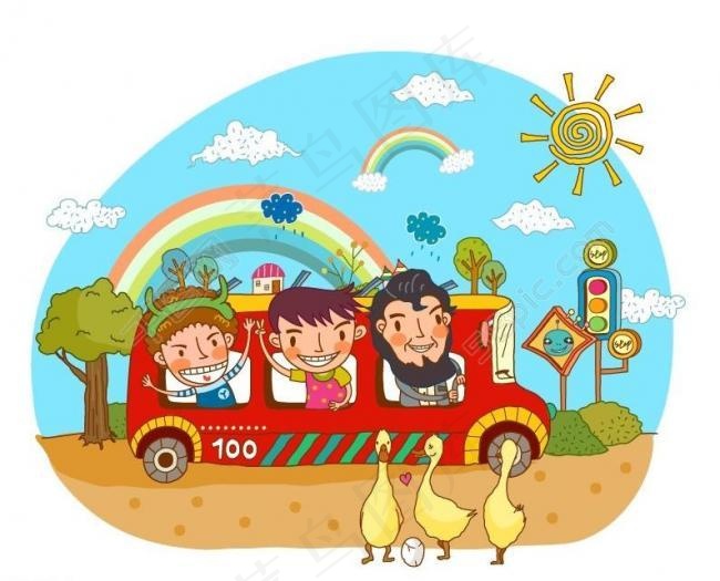卡通儿童插画图片ai矢量模版下载