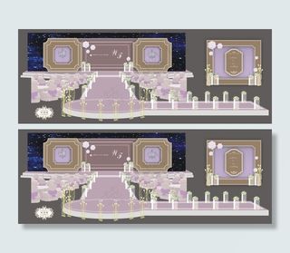 紫色 简约婚礼背景