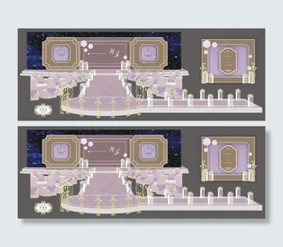 紫色 简约婚礼背景