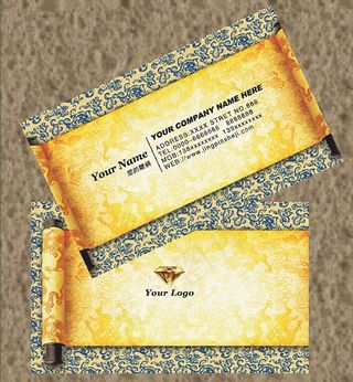 中国古典卷轴卡片