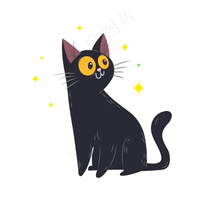 矢量手绘卡通猫咪(300 dpi)
