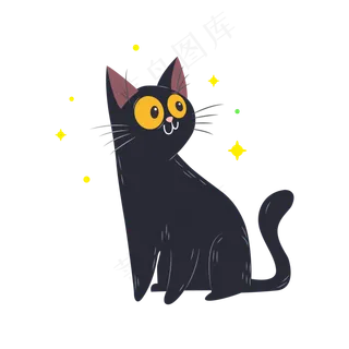 矢量手绘卡通猫咪