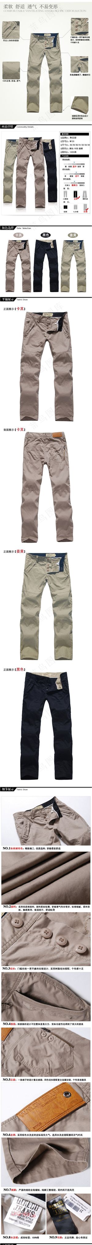 男士长裤宝贝描述页面海报