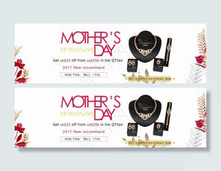 电商淘宝首页海报白色母亲节简洁