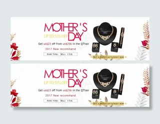 电商淘宝首页海报白色母亲节简洁