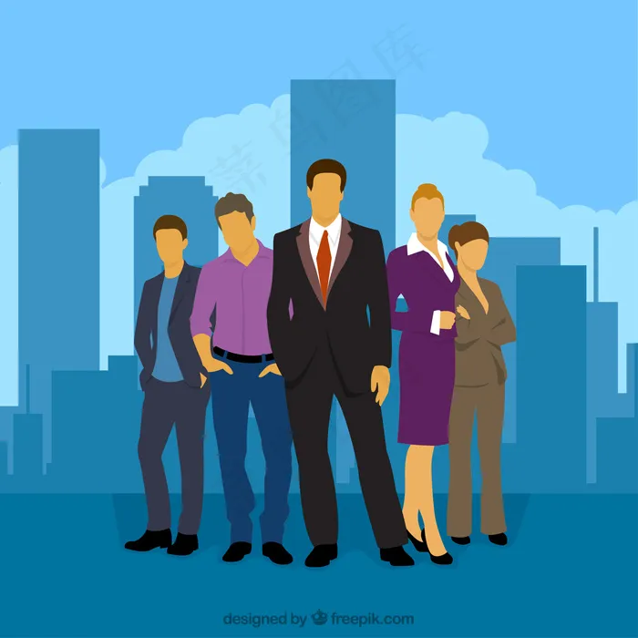 卡通商业精英矢量图片