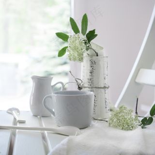 简约小清新文艺风插花静物摆拍背景