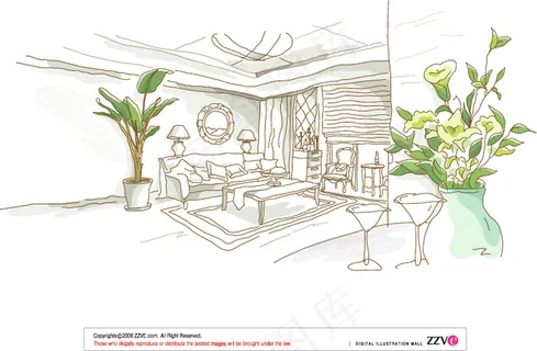 漫画风光 城市风光 矢量素材 AI...