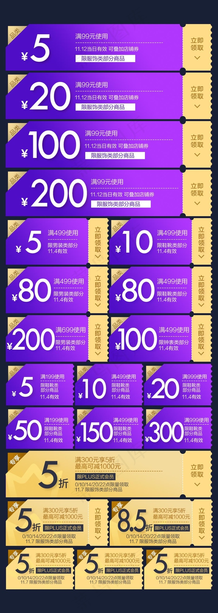 优惠券psd模版下载