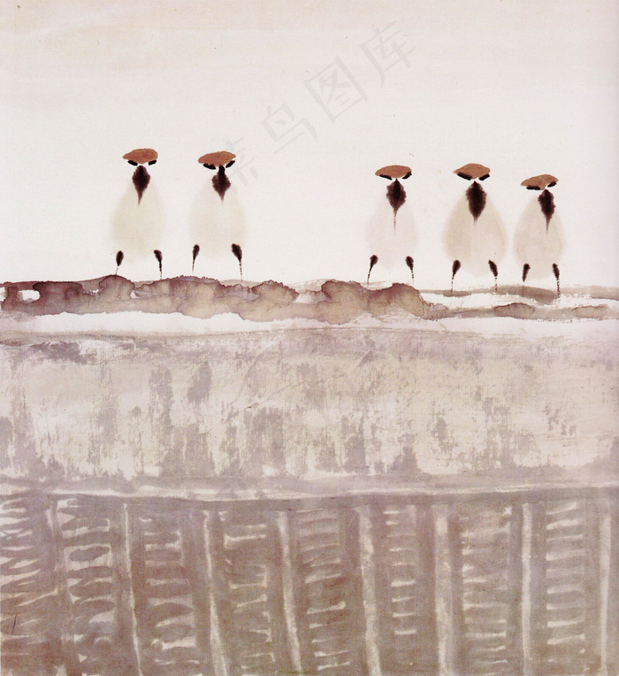 细雨和风 国画图片