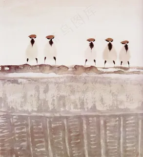 细雨和风 国画图片