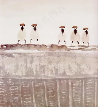 细雨和风 国画图片