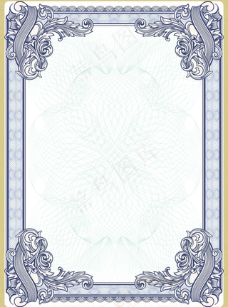 欧式证书花纹边框图片