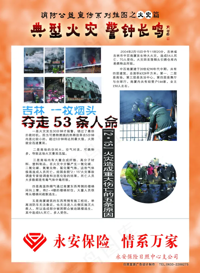 火灾展板psd模版下载