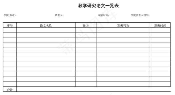 教学研究论文一览表