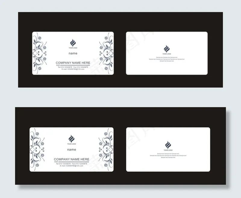 花纹背景名片cdr矢量模版下载