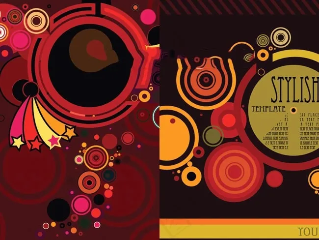 时尚圆圈PS矢量素材psd模版下载