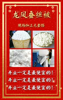 蚕丝被现场加工海报