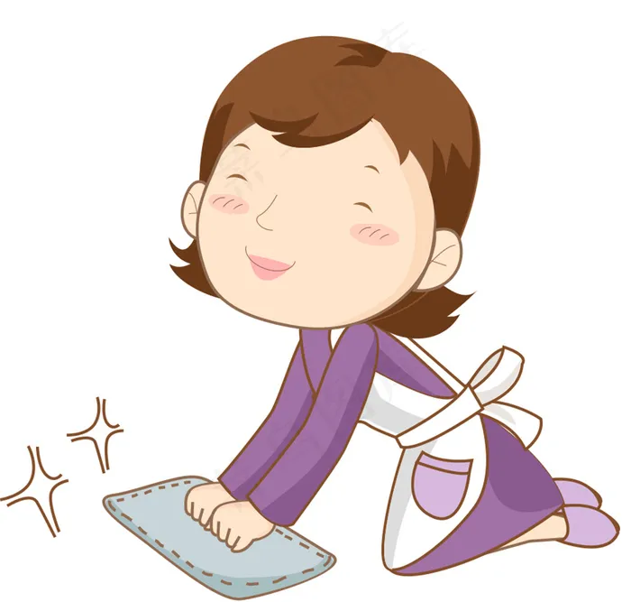 卡通打扫卫生的妈妈ai矢量模版下载