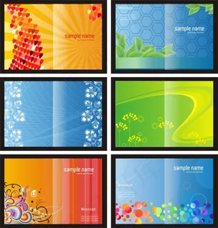 亮彩图案折页封面矢量素材 CD