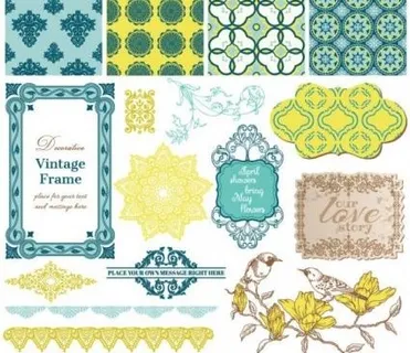 精致的花边图案02矢量