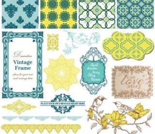 精致的花边图案02矢量