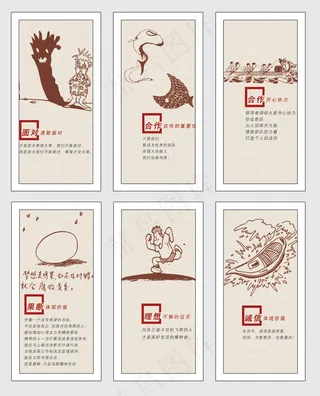 企业价值体系文化墙PSD分层