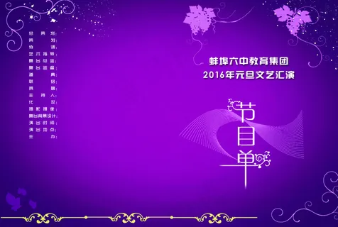 元旦封面 节目单 晚会节目