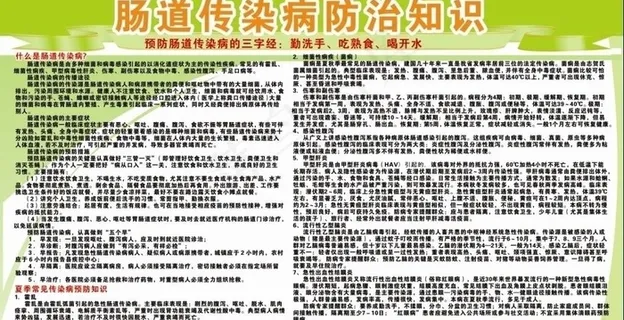 肠道传染病防治知识展板图片