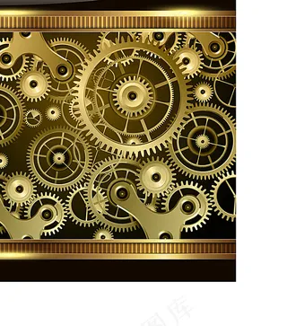 金色齿轮底纹背景矢量素材