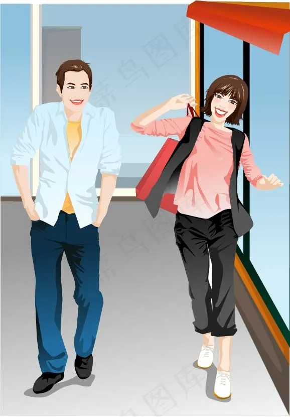 时尚男女ai矢量模版下载