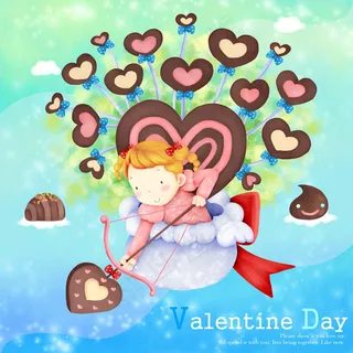 天使卡通情人节PSD素材