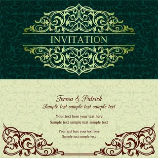 时尚婚礼请柬花纹背景图片