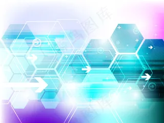 化学元素六边形科技背景