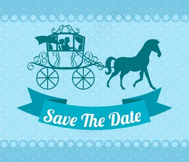 蓝色背景婚礼请柬设计素材