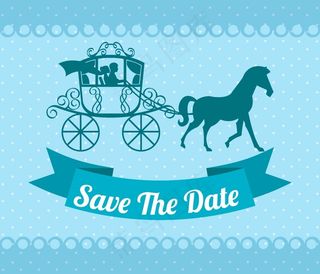 蓝色背景婚礼请柬设计素材