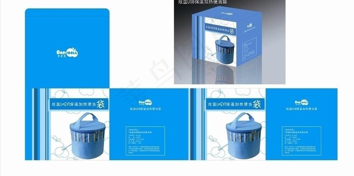 蓝色包装设计cdr矢量模版下载