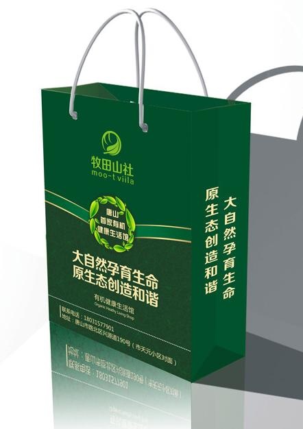 有机健康食品手提袋设计（展开图）图...cdr矢量模版下载