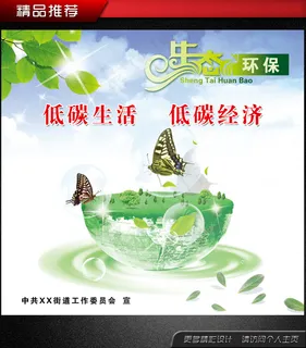 绿色生活环境保护社区宣传展板