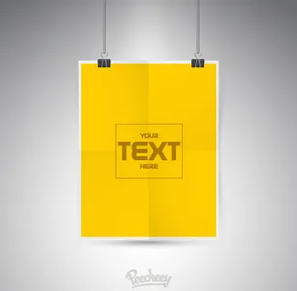 黄底白边海报模型