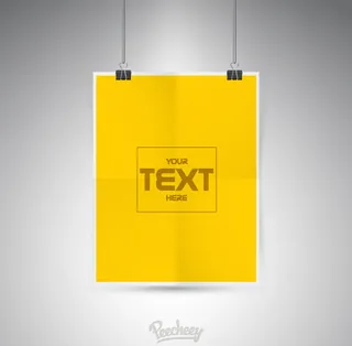 黄底白边海报模型