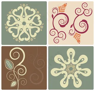 素雅花纹图形背景矢量素材