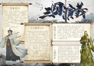 中国风三国演义小报手抄报模板